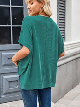 Black Striped Waffle Knit Poncho Top for Women