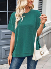 Black Striped Waffle Knit Poncho Top for Women