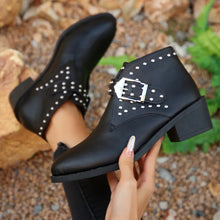 Black Studded Ankle Boots for Women