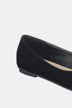 Black Suede Rhinestone Buckle Ballet Flats for Women