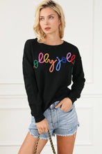 Black Sweater with Colorful Be Jolly Text Slightly Stretchy Tumble Dry Low