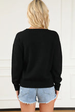 Black Sweater with Colorful Be Jolly Text Slightly Stretchy Tumble Dry Low
