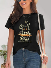 Black T-Shirt with Cartoon Rabbit Graphic for Women Woman T Shirts