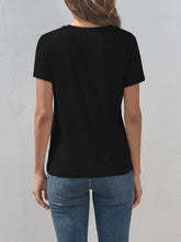 Black T-Shirt with Cartoon Rabbit Graphic for Women