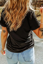 Black T-Shirt with Colorful Bunny Sequin Design for Women Woman T Shirts