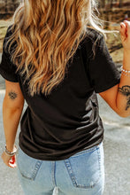 Black T-Shirt with Colorful Bunny Sequin Design for Women