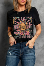 Black T-Shirt with Colorful Butterfly Graphic for Women