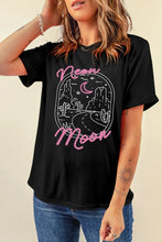 Black T-Shirt with Desert Graphic for Women
