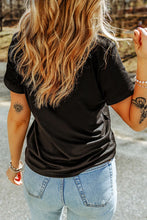 Black T-Shirt with Glitter Ghost Graphic for Women