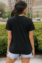 Black T-Shirt with Pink Checkered Bow for Women