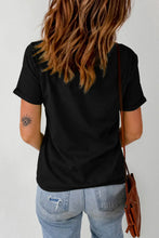 Black T-Shirt with White Geometric Design for Women