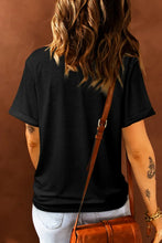 Black T-Shirt with White Highland Cow Graphic for Women