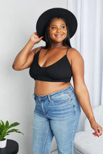 Zenana Full Size Textured Spaghetti Strap Bralette in Black Bras