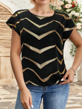 Black Top with Gold Chevron Pattern Woman T Shirts