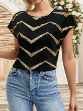 Black Top with Gold Chevron Pattern Woman T Shirts