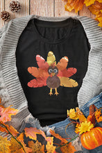 Black Turkey Graphic T-Shirt for Women