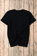 Black USA Lettering Short Sleeve T Shirt for Women