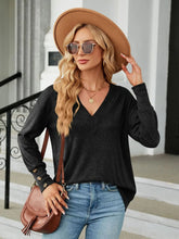 Black V-Neck Sweater for Women Casual Stretch Rayon Blend