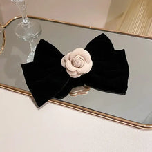 Rose Trim Bow Hair Clip Black One Size Hair Jewelry