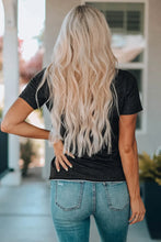 Bleached Black T Shirt for Women with Jeans Basic Polyester Blend