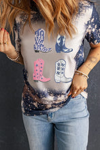 Bleached Cowboy Boot Graphic Womens T Shirt