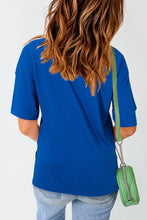 Blue American Flag Sequin T Shirt for Women