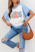 Blue and White Flower USA Graphic Tee for Women