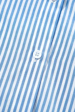 Blue and White Striped Tiered Midi Dress Casual Dresses