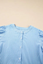 Blue and White Striped Tiered Midi Dress Casual Dresses