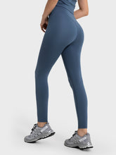 Blue Athletic Leggings for Women Stretch Polyester Spandex