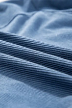 Blue corduroy fabric with ribbed texture for hooded zipper jacket