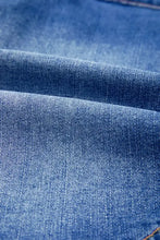 Blue Denim Wrap Skirt with Pockets Mini Length Woman Skirts