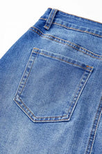 Blue Denim Wrap Skirt with Pockets Mini Length Woman Skirts