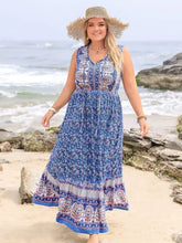 Blue Floral Print Maxi Dress in 100 Percent Viscose Maxi Dresses