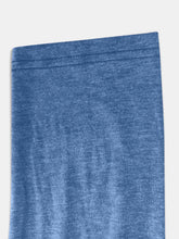Blue Heathered Button-Front Long Sleeve Top for Women