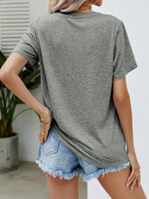 Blue Heathered Slogan T Shirt for Women with Regular Sleeve Length Woman T Shirts