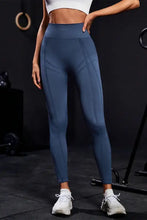 Blue High-Waisted Athletic Leggings for Women Woman Leggings