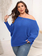Blue Knit Sweater with Batwing Sleeve Length for Women Royal Blue Sweater Pullovers