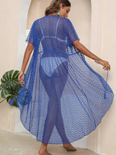 Blue Lace Sheer Beach Cover-Up Dress Swimwear Cover-Ups