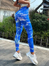 Blue Lightning Slim Fit Tie Dye Sporty Leggings for Women Woman Leggings