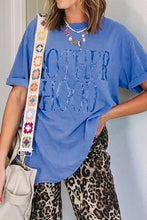 Blue Motherhood T Shirt for Women Basic Stretchy Polyester Cotton Blend