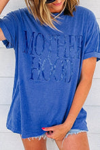 Blue Motherhood T Shirt for Women Basic Stretchy Polyester Cotton Blend