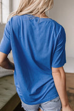 Blue Motherhood T Shirt for Women Basic Stretchy Polyester Cotton Blend