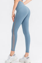 Blue Slim Fit Leggings with Mesh Panels for Women Woman Leggings