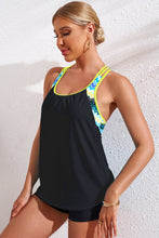 Blue Tankini Top with Scoop Neck and Removable Padding