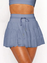 Blue Tiered Pocketed Mini Tennis Skirt for Women