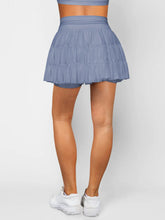 Blue Tiered Pocketed Mini Tennis Skirt for Women
