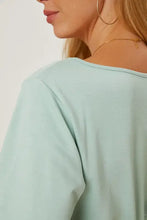Boat Neck Lantern Sleeve Blouse Woman Blouses