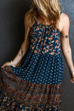 Bohemian Floral Print Maxi Dress in Viscose