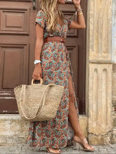 Bohemian Paisley Belted Maxi Dress with Pockets Maxi Dresses